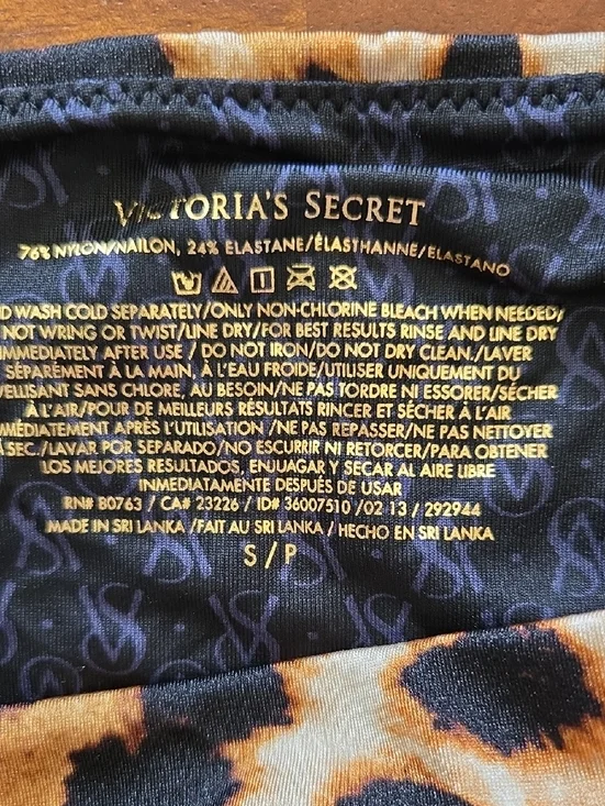 NWT Victoria's Secret Black And Brown Leopard Print Bikini Bottom Size Small - Picture 2 of 8